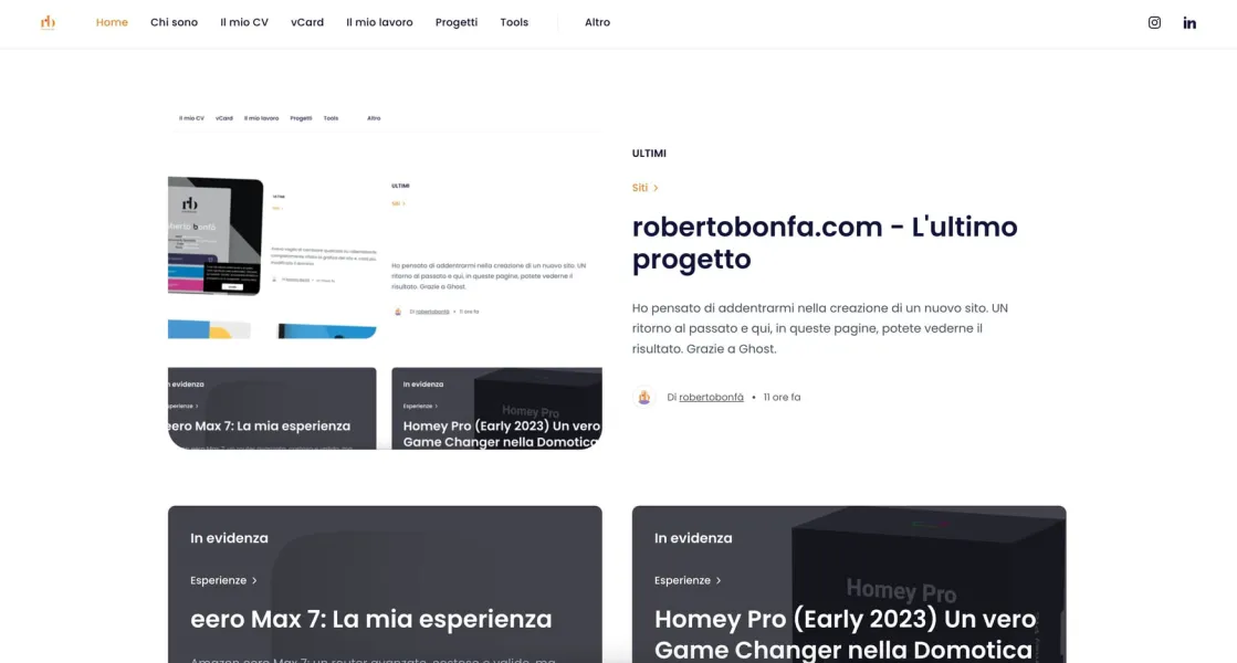 robertobonfa.io - L'ultimo progetto